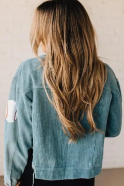 Sequin Baseball Corduroy Jacket