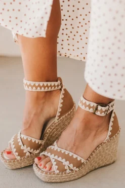 Shayla Embroidered Strap Wedges
