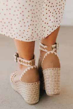 Shayla Embroidered Strap Wedges