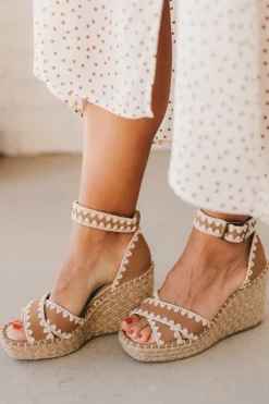 Shayla Embroidered Strap Wedges