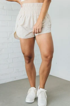 Smocked Waist Athletic Shorts