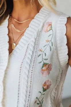 Sofia Scalloped + Embroidered Vest