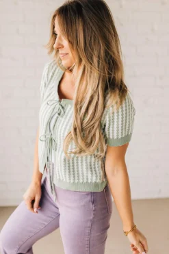 Sprout Double Tie Front Sweater Tee