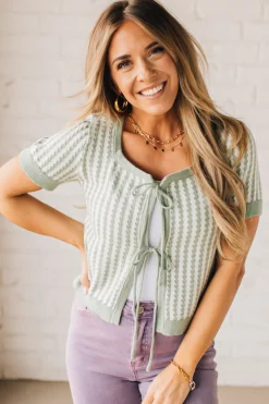 Sprout Double Tie Front Sweater Tee