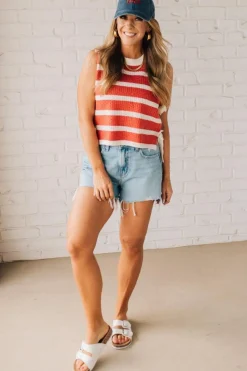Striped Side Tie Top