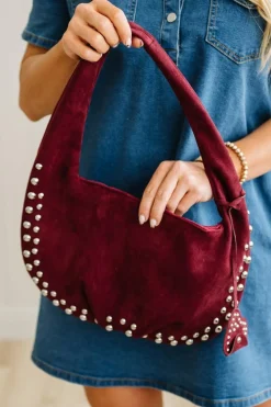 Studded Faux Suede Bag
