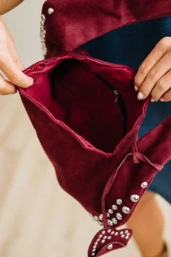 Studded Faux Suede Bag