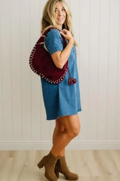Studded Faux Suede Bag