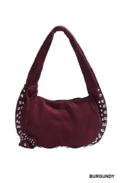 Studded Faux Suede Bag