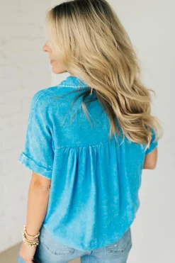 Sydney Wash Linen Collar Top