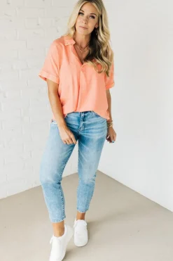 Sydney Wash Linen Collar Top