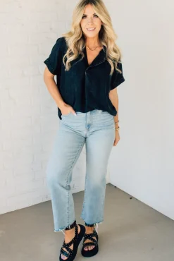 Sydney Wash Linen Collar Top