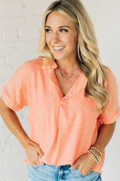 Sydney Wash Linen Collar Top