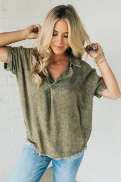 Sydney Wash Linen Collar Top