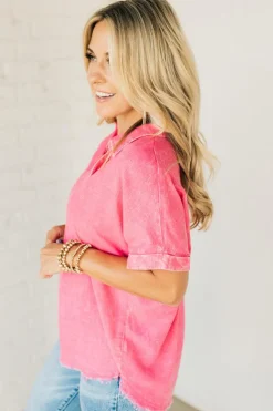 Sydney Wash Linen Collar Top