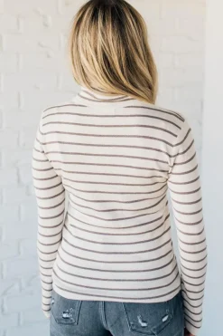 Tate Striped Turtleneck Top