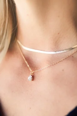 Teardrop Rhinestone Necklace Set