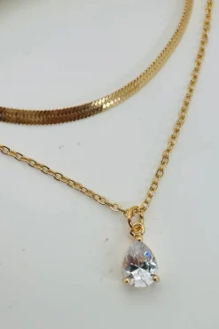 Teardrop Rhinestone Necklace Set