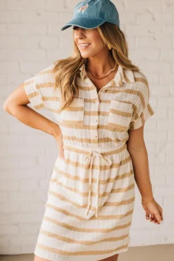 Tenna Tie Waist Striped Dress