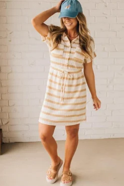 Tenna Tie Waist Striped Dress