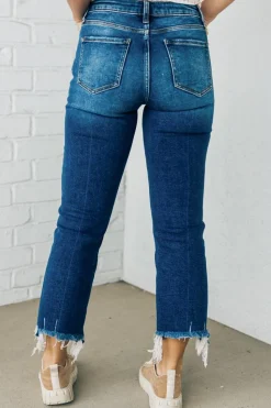 Theo Frayed Crop Jeans - ZENANA