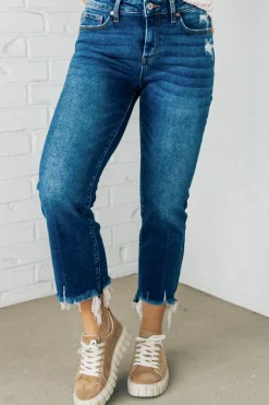 Theo Frayed Crop Jeans - ZENANA