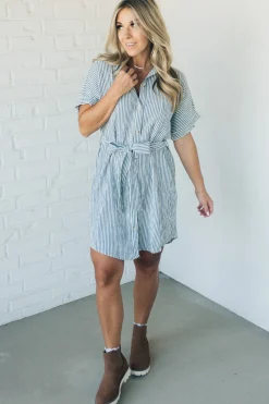 Theo Striped Shirt Dress
