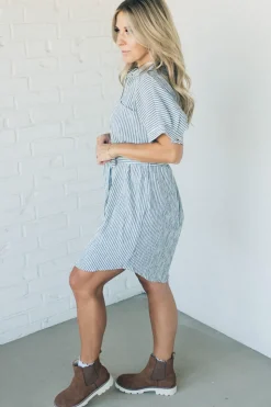 Theo Striped Shirt Dress