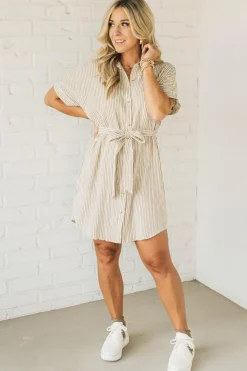 Theo Striped Shirt Dress