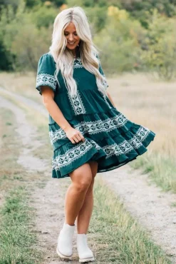 Tiered Mini Dress with Applique