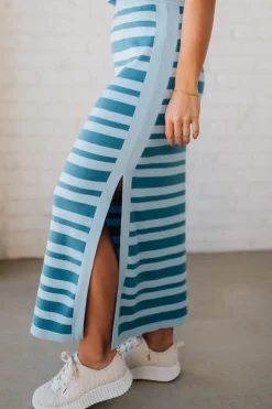 Top Tier Striped + Ribbed Skirt