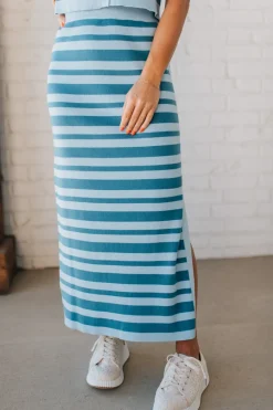 Top Tier Striped + Ribbed Skirt