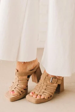 Trista Basketweave Buckle Heels