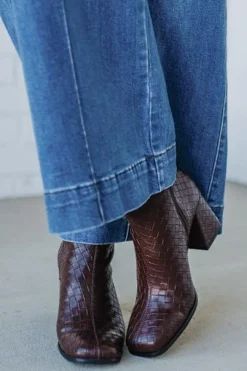 Tyler Woven Block Heel Boots
