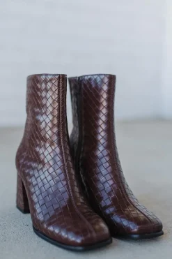 Tyler Woven Block Heel Boots