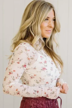 Vintage Floral Mesh Top