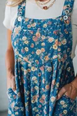 Vintage Rose Denim Overalls - BIBI
