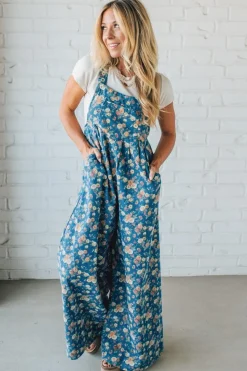 Vintage Rose Denim Overalls - BIBI