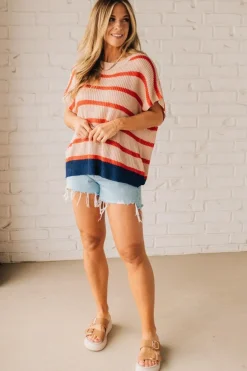 Vintage Stripe Drop Shoulder Sweater