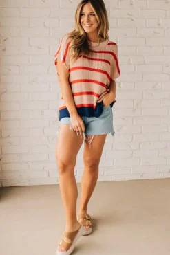 Vintage Stripe Drop Shoulder Sweater