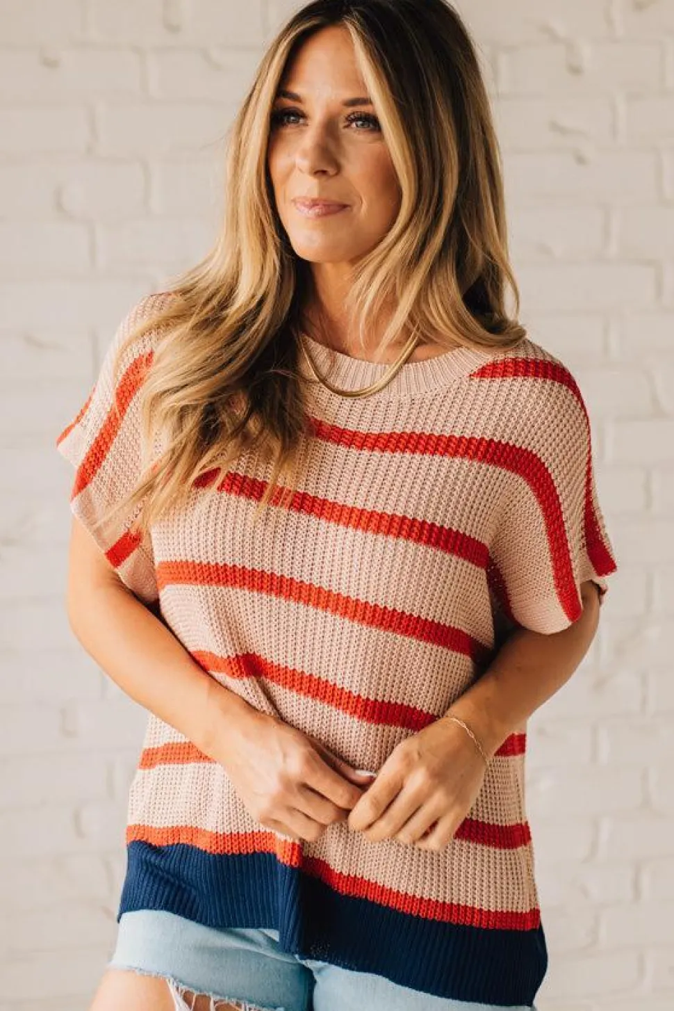 Vintage Stripe Drop Shoulder Sweater
