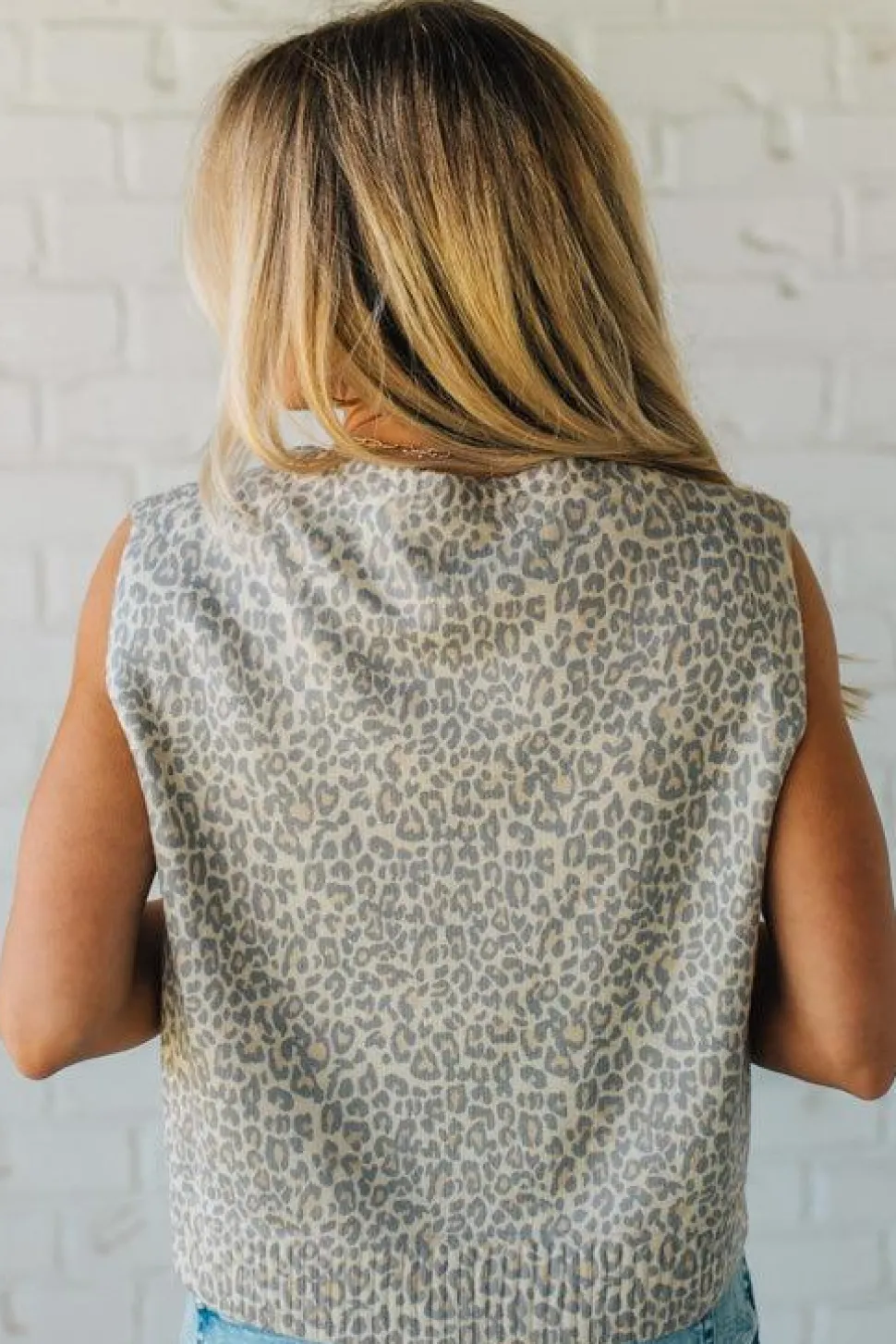 Vintage Wash Leopard Buttoned Top