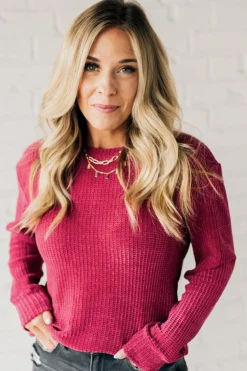 Waffle Knit Chenille Sweater