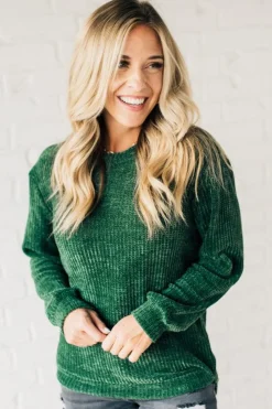 Waffle Knit Chenille Sweater