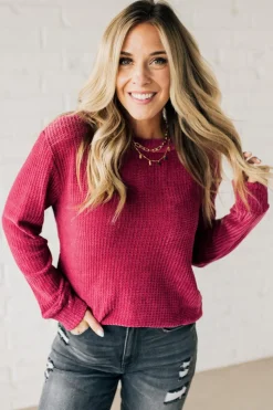 Waffle Knit Chenille Sweater