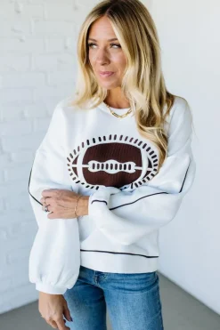 Waffled Football Fleece Pullover