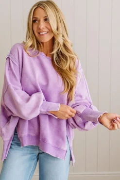 Wide Neck Drop Shoulder Pullover