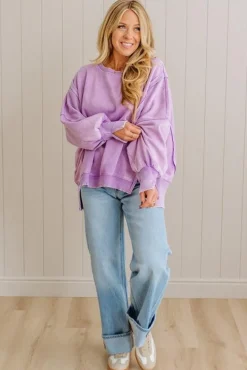 Wide Neck Drop Shoulder Pullover