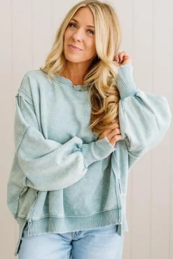 Wide Neck Drop Shoulder Pullover
