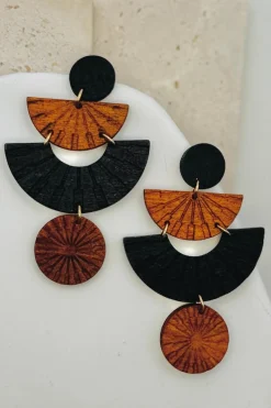 Wooden Aztec Earrings
